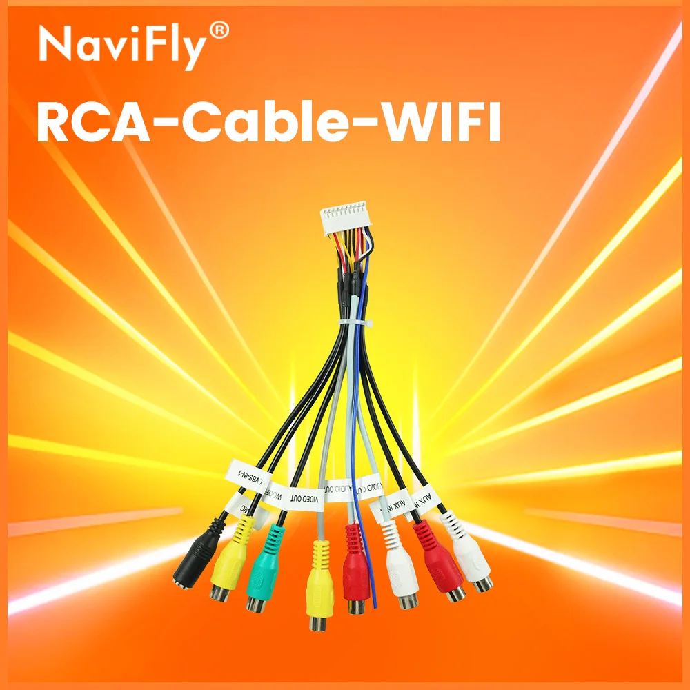 Plug-and-Play-Auto-Multimedia-Ersatzteile, 20-Stiftlöcher, WLAN-Version, RCA-Kabel, Radio-Adapter, Mikrofon, AUX-Anschluss, Kabelbaum Image