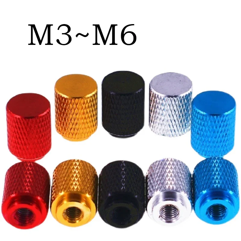 2 Stück gerändelte Rändelmuttern aus eloxiertem Aluminium M3 M4 M5 M6 Rändelmuttern Blindloch Handfest anziehen Einstellmutter Image