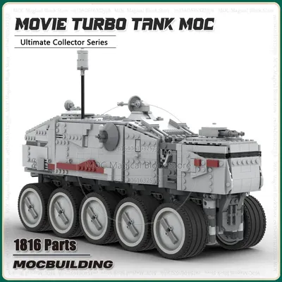 Raum Film Republik Armee Waffe Turbo Tank MOC Bausteine Heavy Assault Transport Fahrzeug Sammlung Image