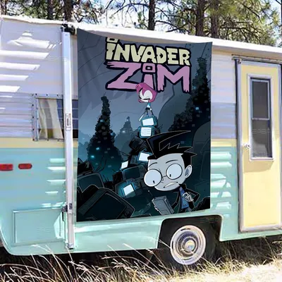Eindringling Zim Cartoon High-End-Qualität Banner Druck künstlerische Atmosphäre Stil Camping Flagge