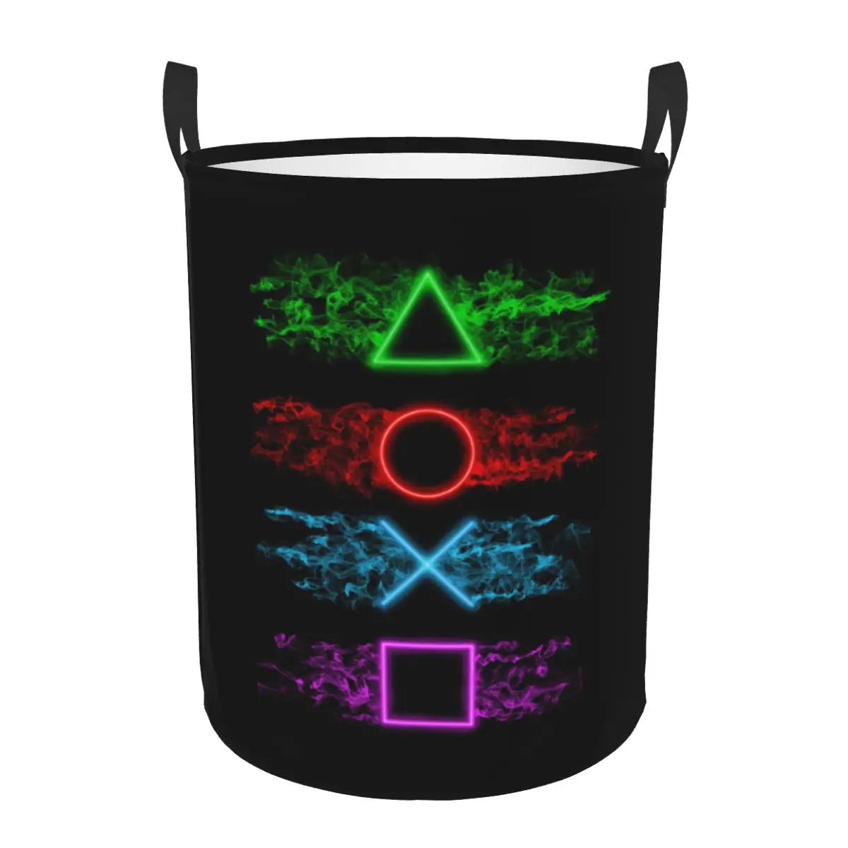 Customized Playstations Buttons Laundry Basket Collapsible Game Gamer Gift Clothes Toy Hamper Storage Bin for Kids Nursery