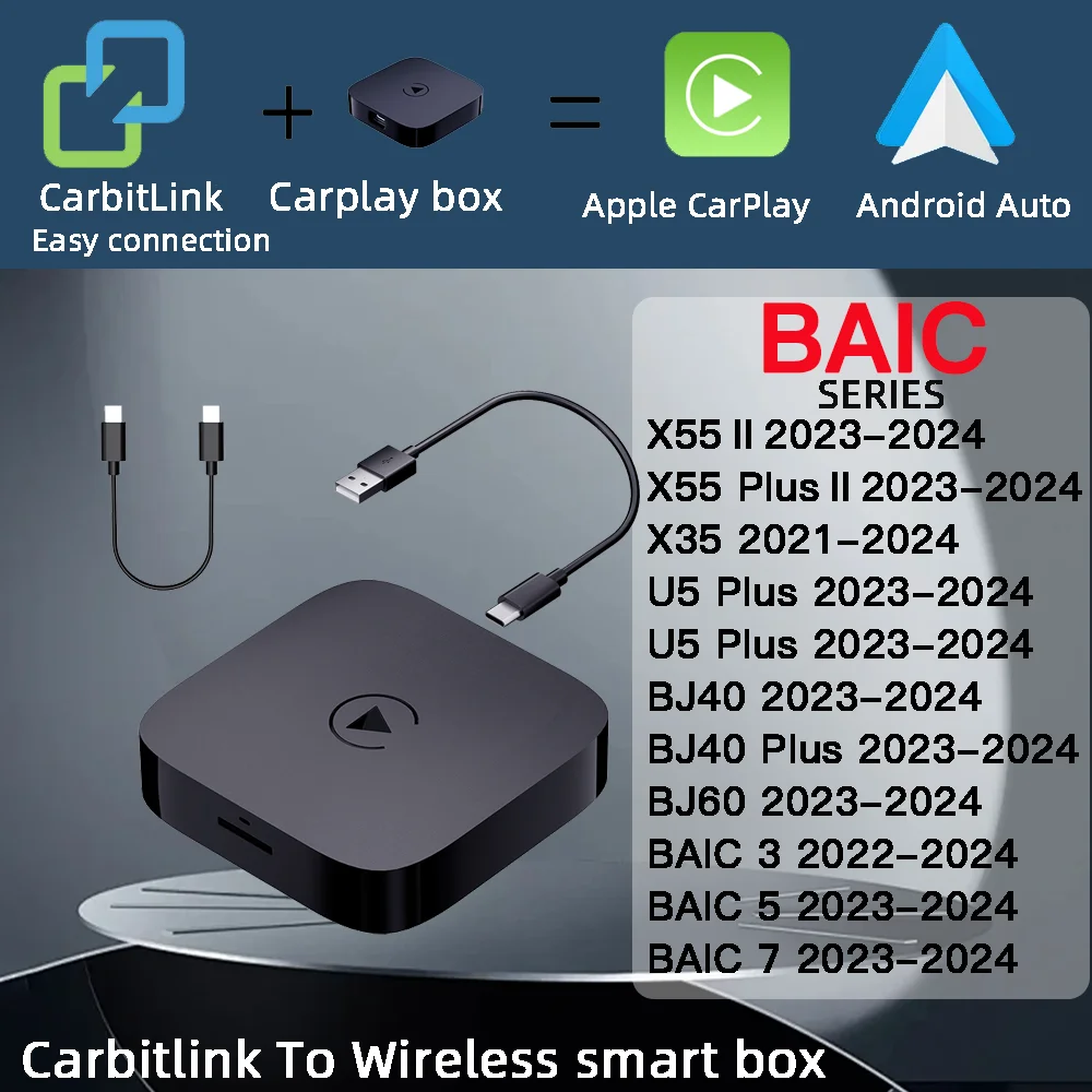 BAIC BJ40 Plus BJ60 X35 X55 II X75 BAIC 3 5 7 CARABC CB12 Carbitlink Smartlink Einfache Verbindung zu Wireless CarPlay Android Auto Image