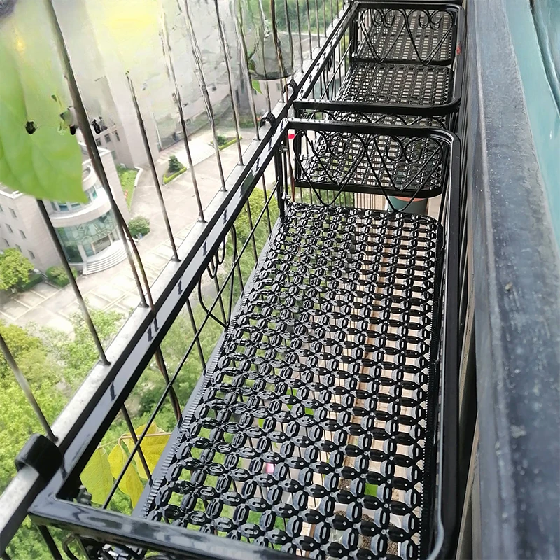 Balkon Blumen ständer Schmiedeeisen Geländer mehr schicht ige hängende Blumen Topf Rack Wand grünen Rettich Sukkulenten Pflanzen regale