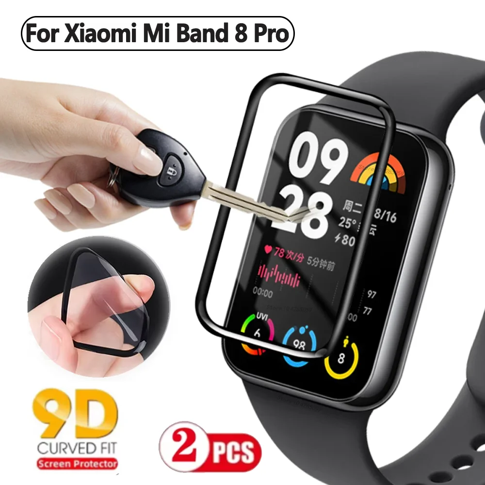Für Xiaomi Mi Band 8 Pro 8Active 9D gebogene weiche Folie Vollständige Abdeckung Schutzfolie für Mi Band 9 Pro Nicht gehärtetes Glas Image