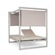 Daybed con cuscini in alluminio, reclinabile beige