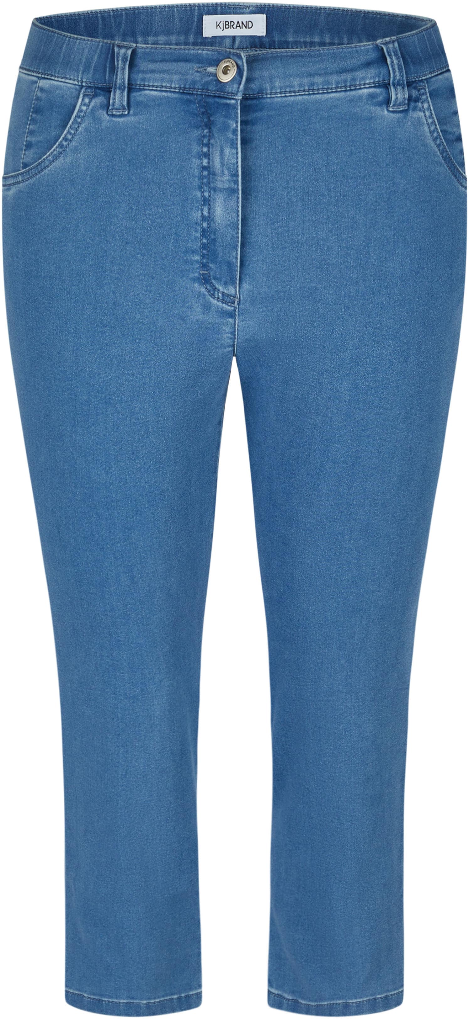 7/8-Hose KJBRAND "Betty", Damen, Gr. 50K25, K-Gr, blau (denim bleached), Denim/Jeans, Obermaterial: 71% Baumwolle, 25% Polyester, 4% Elasthan, regular fit 7/8-Länge, Hosen 7/8-Hose, in großen Größen