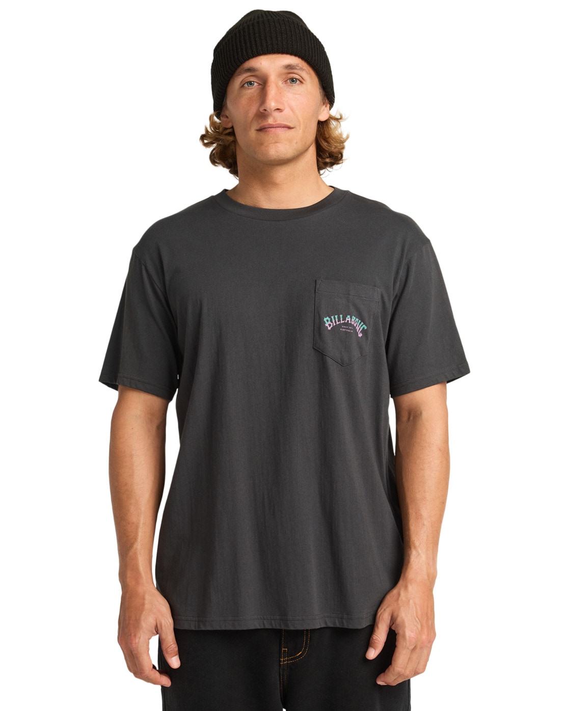 T-Shirt BILLABONG "Stacked Arch", Herren, Gr. S, schwarz (washed schwarz), 100% Baumwolle, Shirts Image