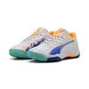 Tennisschuh PUMA "NOVA SMASH", Gr. 38, puma weiß, vivid blau, heat fire, puma schwarz, Synthetik, mehrfarbig, sportlich, Schuhe