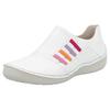 Slipper RIEKER, Damen, Gr. 41, weiß, Lederimitat, kontrastfarbene Details, casual, Schuhe, Slip-on Sneaker, Schlupfschuh, Halbschuh mit weicher Innnensohle
