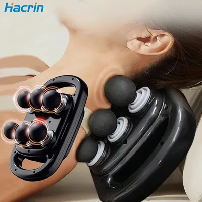 Fascia Gun Muscle Massager Gun Six Heads High Frequency Neck Waist Massage Machine Neck Shoulder