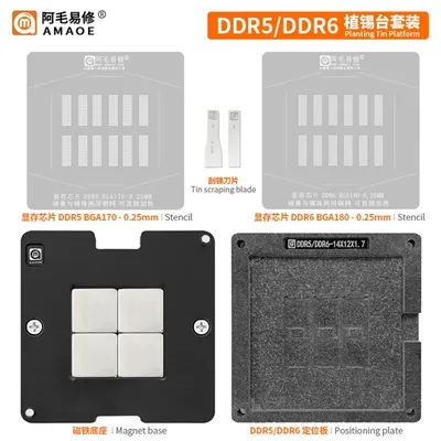 Amaoe GDDR6 DDR6 BGA Reballing Stencil BGA180 D9WCW D9WCR D8BGW D8BGX K4ZAF325BM-HC16