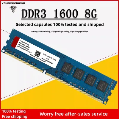 DDR3 2GB 4GB 8GB 1600MHz PC3-12800 DIMM 240 Pin Desktop RAM Computer Memory Module 1.5V Blue wide