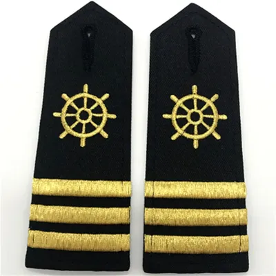 Hard Maritime Shoulder Board Strap With Sailors Anchor Paddle Wheels Captain Epaulettes Rudder Propeller For Uniform Decoration