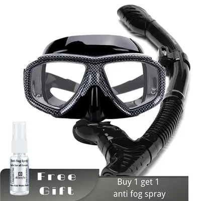 Myopia Diving Mask Snorkel Set with anti fog Spray for spearfishing gear swimming masks googles