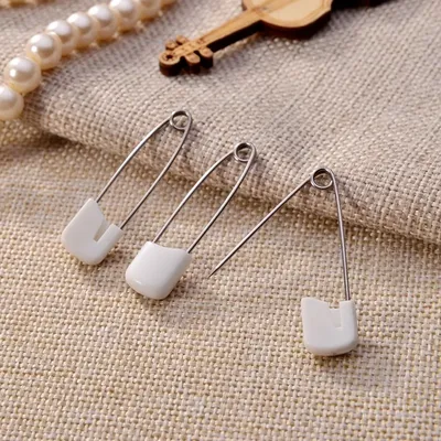 100pcs Heavy Duty Stainless Steel Diaper Pins - 2.1in/5.3cm Plastic Head Pins with Safe Locking