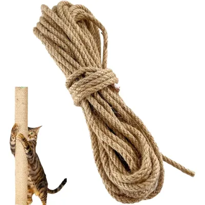 4mm 6mm 10m 30m 50m Natural Sisal Rope for Repairing Cat Tree Scratching Post DIY Sisal Cat