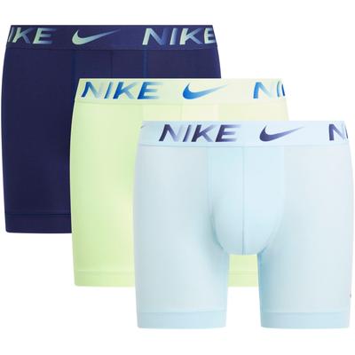 Boxer NIKE UNDERWEAR "BOXER BRIEF 3PK", Herren, Gr. S (46), brly vlt, glcr ble, ble void mve wb, Jersey, Obermaterial: 92% Polyamid, 8% Elasthan, unifarben, körpernah, Unterhosen, mit NIKE Logo-Elastikbund Image