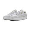 Sneaker PUMA "Court Classic Sneakers aus Wildleder Erwachsene", Gr. 39, weiß glacial gray gold, Obermaterial: Synthetik, Kuhleder; Futter: Textil, Synthetik; Innensohle: Textil; Laufsohle: Gummi, Schuhe