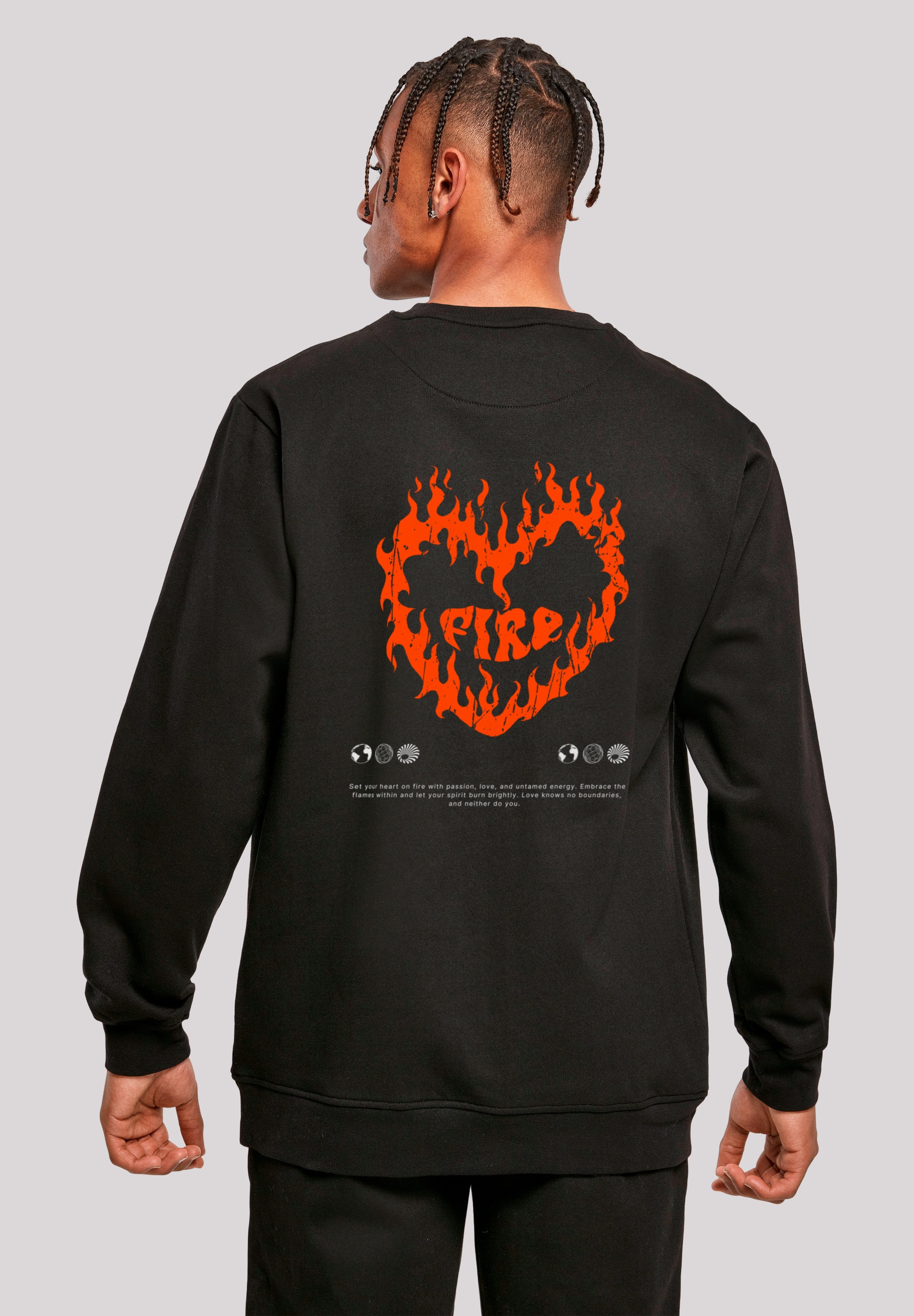 Sweatshirt F4NT4STIC "Valentines Streetwear", Herren, Gr. XS, schwarz, Obermaterial: 50% Baumwolle, 50% Polyester, regular fit, Rundhals, ohne Bündchen, Sweatshirts Sweatshirt, Premium Y2K Streetwear
