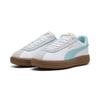 Sneaker PUMA "PUMA Club Klassika Sneakers Damen", Gr. 38, weiß safe lake feather gray blau, Obermaterial: Textil, Kuhleder, Synthetik; Futter: Textil, Synthetik; Innensohle: Textil; Laufsohle: Gummi, Schuhe