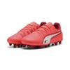 Fußballschuh PUMA "KING MATCH FG/AG Fußballschuhe Jugendliche", Kinder, Gr. 38, glowing rot weiß fire, Obermaterial: Textil, Synthetik; Futter: Textil; Innensohle: Textil; Laufsohle: Synthetik, Schuhe