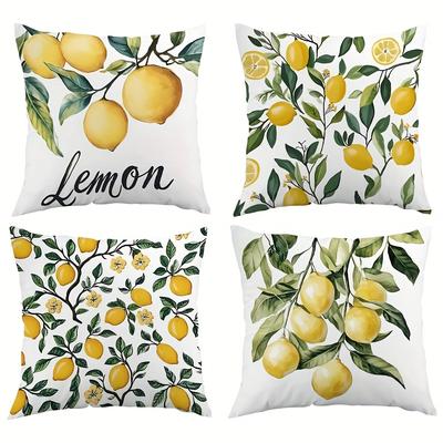 TEMU 4-pack Modern Velvet Throw Pillow Covers, Single-sided Print, Zippered Polyester Cushion Cases For Home Decor, Sofa, Bedroom, Garden, Office - Machine Washable, Contemporary Style Image