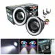 Coppia RGB Angel Eyes Fendinebbia 2.5 "3.0" 3.5 "64mm 76mm 89mm Universale COB Proiettore LED DRL Guida Super Light Car Auto Truck12V