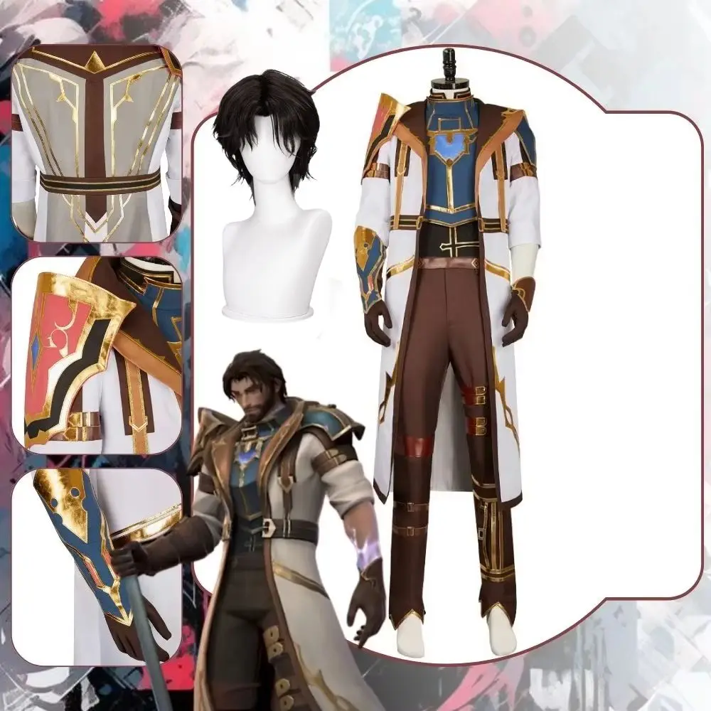 Jayce Arcane Cosplay Fantasy Männer Kostüm Verkleidung für Mann Uniform Jacke Hosen Roleplay Perücken Outfits Halloween Karneval Kleidung Image