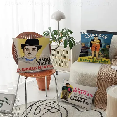 Chaplin Charlie 45*45cm Kissenbezug Kissenbezug Dekor Kissenbezug Home Kissenbezug für Couchkissen Image