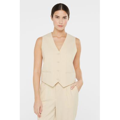 Anzugweste SENSES.THE LABEL, Damen, Gr. XL, raw cotton, Material: 84% Polyester, 13% Viskose, 3% Elasthan, unifarben, casual, tailliert normal, Westen, leicht tailliert geschnitten Image