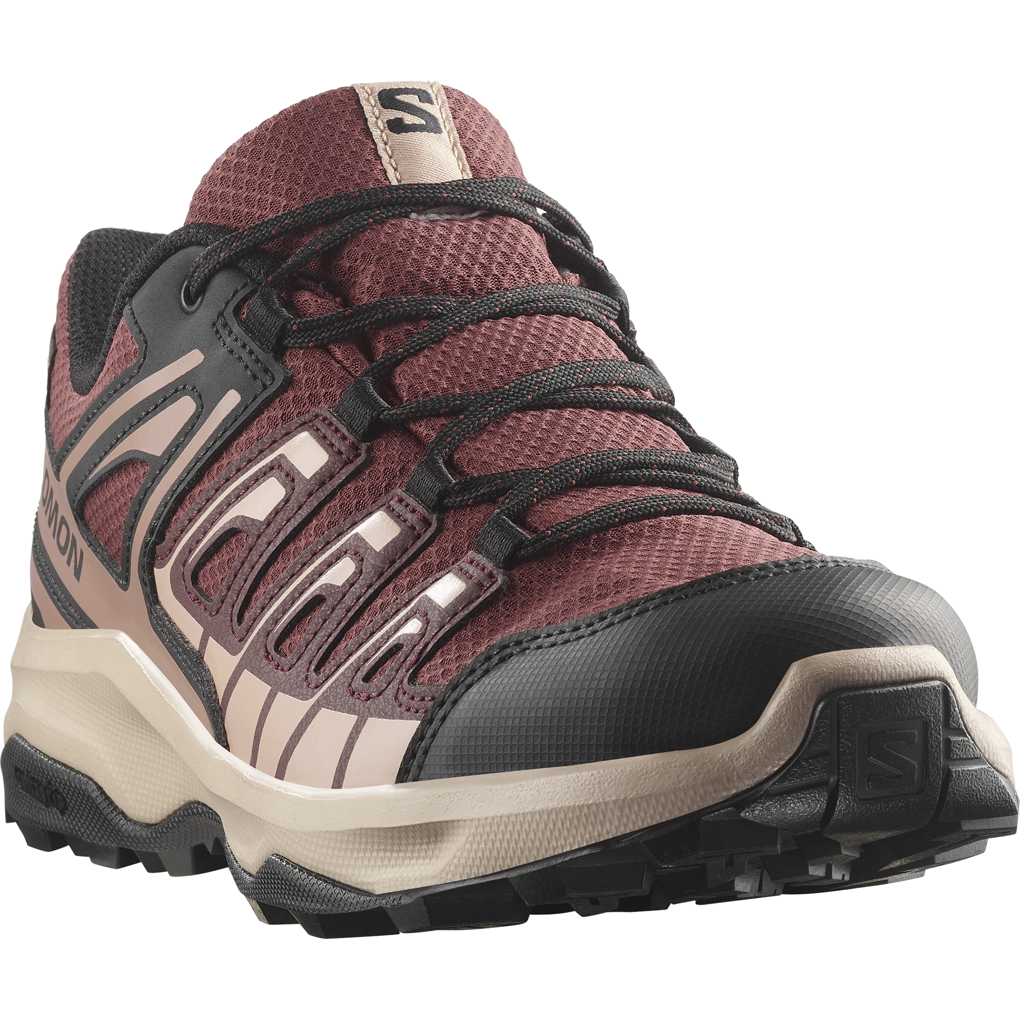 Wanderschuh SALOMON "EXTEGRA GTX W", Damen, Gr. 38, rosa (henna, rum raisin, mahogany rose), Synthetik, Textil, Schuhe Wanderschuh, wasserdicht