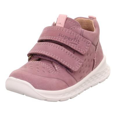 Klettschuh SUPERFIT "BREEZE WMS: mittel", Kinder, Gr. 27, lila (flieder), Nubukleder, casual, Schuhe, Sneaker mit halbho