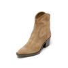 Stiefel MARC O'POLO "aus softem Veloursleder", Damen, Gr. 39, braun (mid braun), Obermaterial: 100% Leder (Rind), unifarben, Schuhe