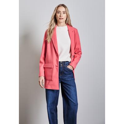 Outdoorjacke STREET ONE, Damen, Gr. 42, light coral pink, Stoff, Obermaterial: 90% Polyester, 10% Viskose; Futter: 100% Polyester, unifarben, casual, gerade kurz, V-Ausschnitt, Langarm Bündchen, Jacken, mit Reverskragen Image