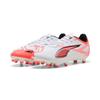 Fußballschuh PUMA "ULTRA 5 PLAY FG/AG", Gr. 42, puma weiß, puma schwarz, glowing rot, Synthetik, sportlich, Schuhe, für Rasenplätze