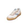 Sneaker MARC O'POLO "aus edlem Rindleder", Damen, Gr. 40, weiß, chalky peach, smooth sky, Obermaterial: 100% Leder (Rind), unifarben, casual, Schuhe Retrosneaker