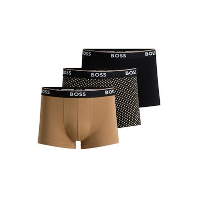 Trunk BOSS "Trunk 3P Power Desig", Herren, Gr. XL, bunt (open miscellaneous 964), Jersey, Obermaterial: 95% Baumwolle, 5% Elasthan, eng, Unterhosen, mit BOSS Schriftzug Image