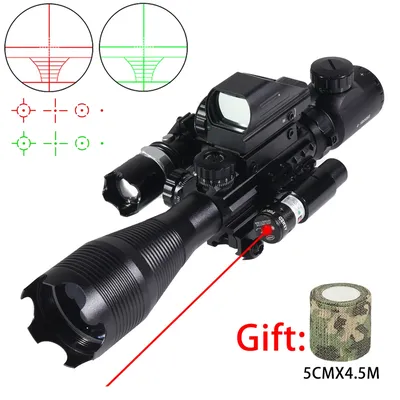 4-16x50EG Riflescope Tactical Laser Red/green Dot Combo Scope Sniper Outdoors Shooting Optical Rifle Scopes for Hunting Airsoft