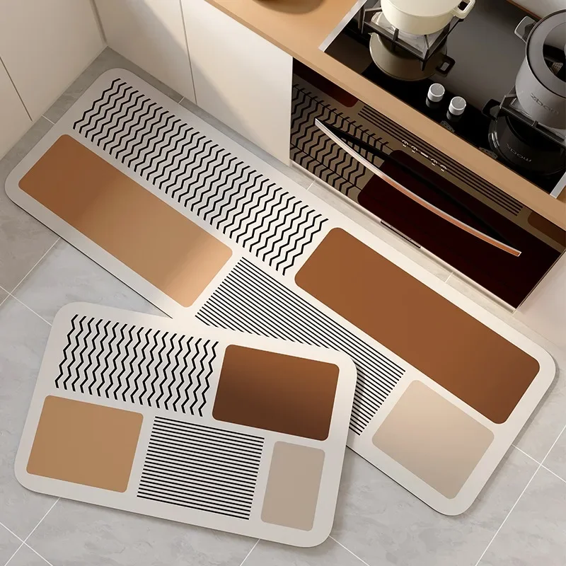 Kitchen Floor Mat Pvc Leather Waterproof Carpet Non-slip Oil-proof Foot Mats Long Carpets Japanese Home Decoration Rug 주방 카펫