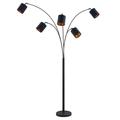 Lampadaire Tissu en Métal Noir