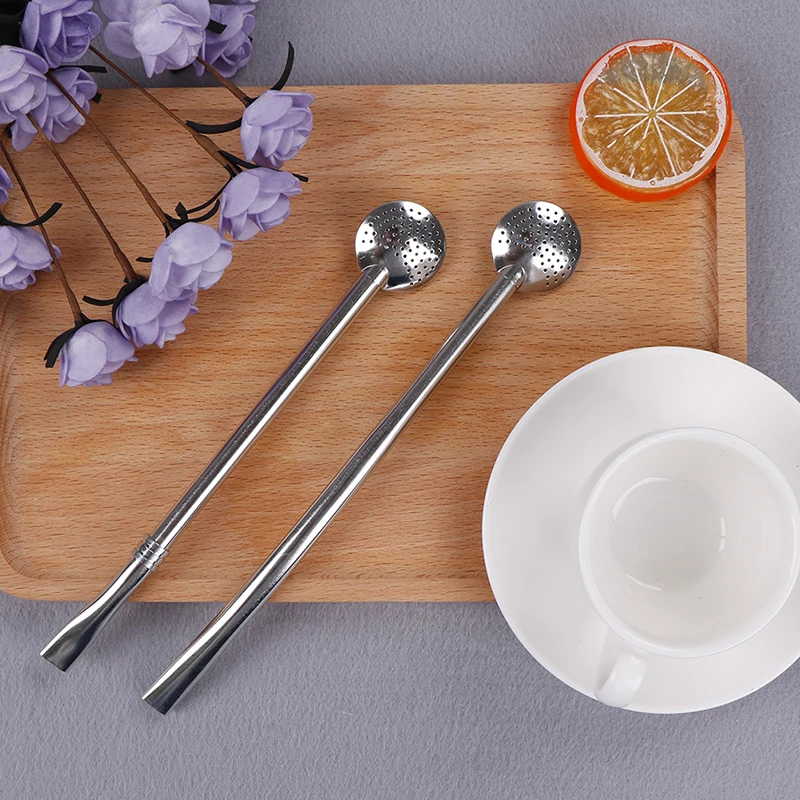1Pc Yerba Mate Straw Tea Drinking Bombillas Filter Tubes Stainless Steel Straws