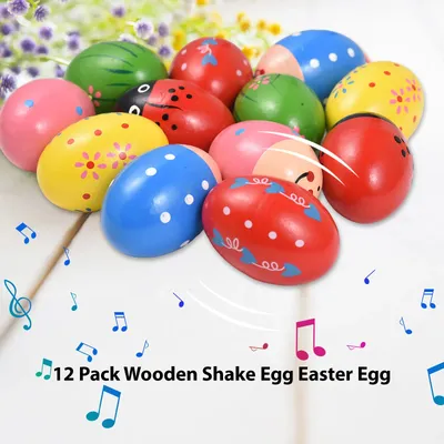 6/12 Pack Shake Egg Easter Egg Percussion Instrument Interesting Music Shake Eggs for DIY Painting