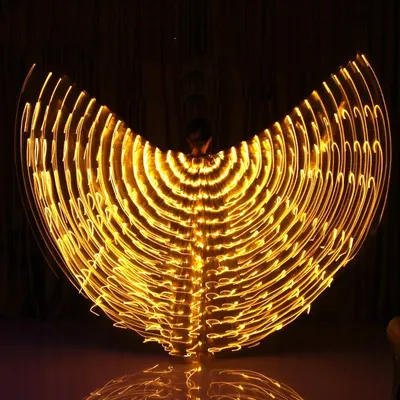 New Style Led Luminous Belly Dance Wing Party Prop Dance Yellow Light Adult Belly Dance Isis Wings