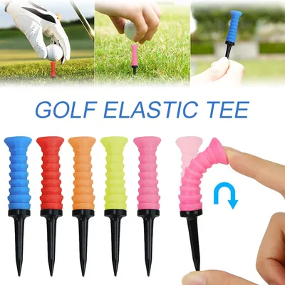 10/5Pcs Golf Rubber Elastic Tees 83mm/3.24in Golf Practice Tees Silicone Durable Golf Tee Golf Ball