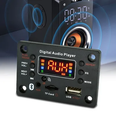 DC7-25V 2 * 40W Audio Decoder Board Car MP3 Decoder Board Bluetooth 5.0 FM APE FLAC Decoder Board Supports FM USB SD