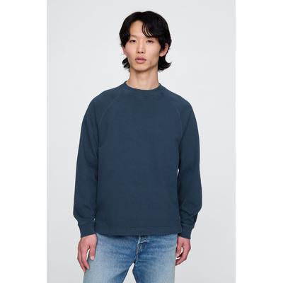 Gap Mens Blue Heavyweight Long Sleeve Mock Neck T-Shirt - Blue