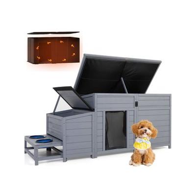 Coziwow Outdoor Insulated Dog House Kennel, Large, Grey