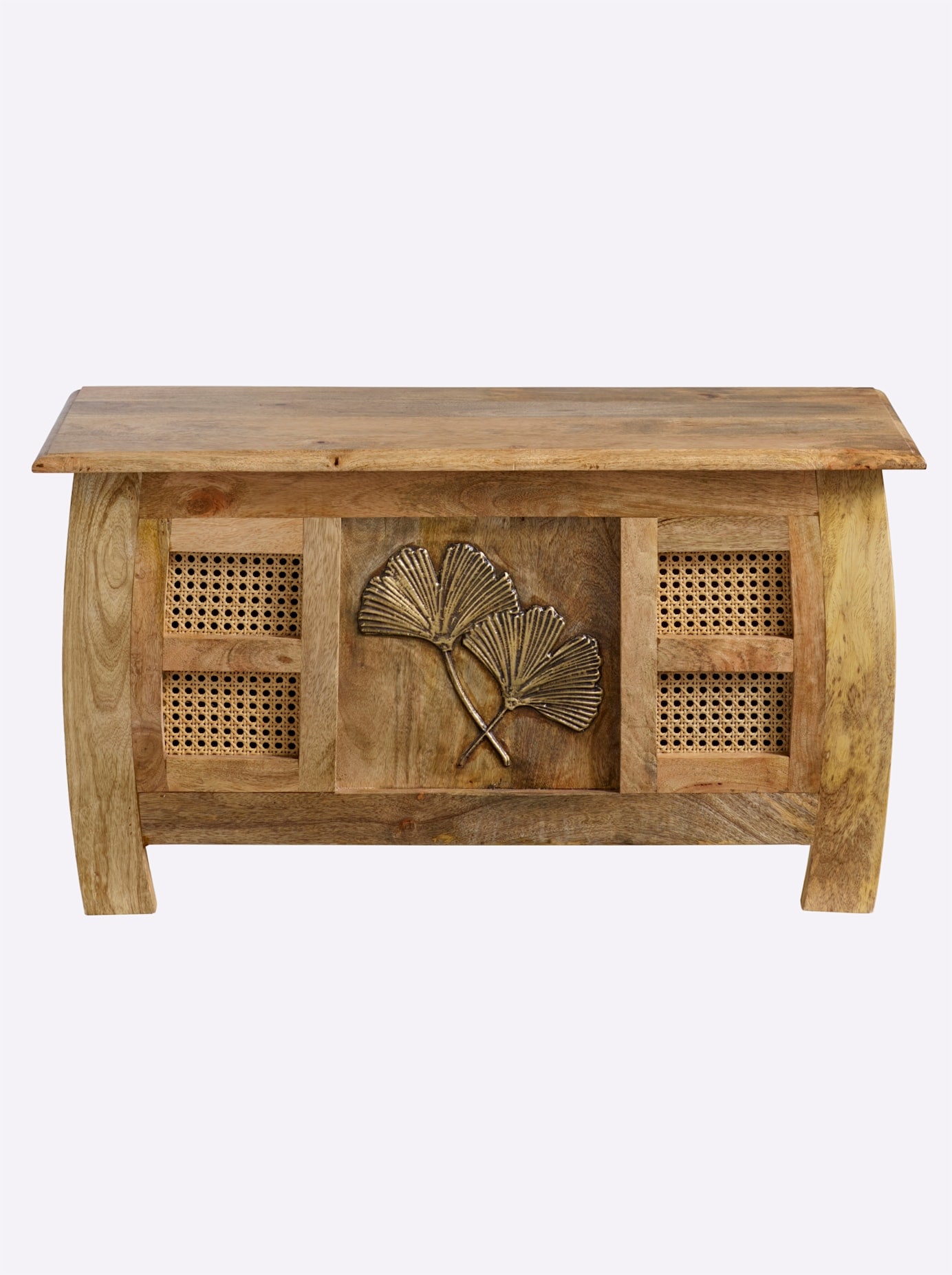 Bank HEINE HOME, beige (natur), B:86cm H:46cm T:35cm, Holz, Metall, Sitzbänke