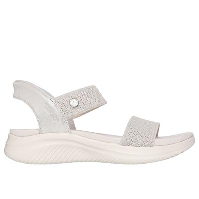 Skechers Women's Slip-ins Martha Stewart: Ultra Flex 3.0 - Shine On Us Sandals | Size 6.5 | Natural | Textile/Leather