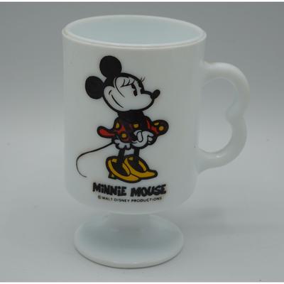 Disney Other | Disney Minnie Mouse Milk-Glass White Pedestal Mug Coffee Cup Cocoa Tea | Color: White | Size: Os